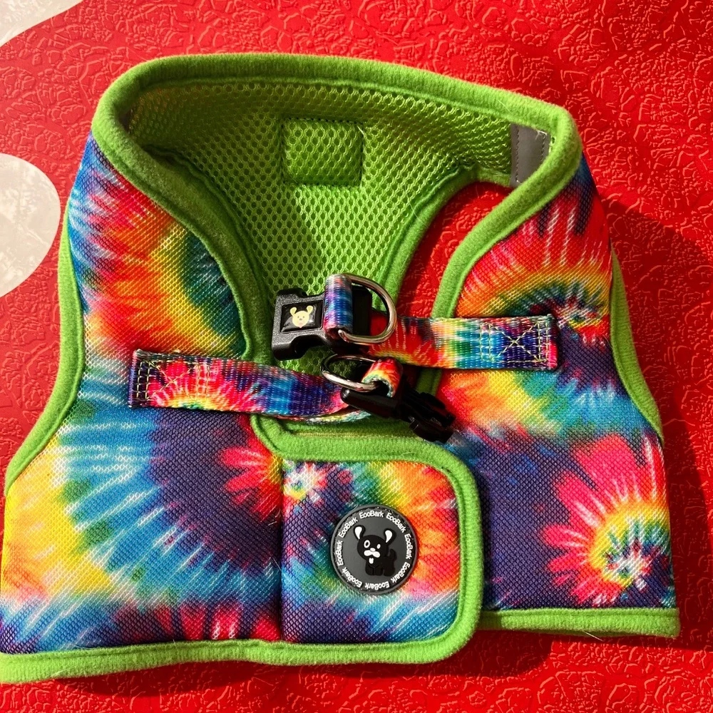 Tie Dye Dog Harness-fits 23 to 28 lbs, like new